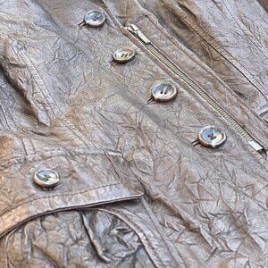 Danier Brown Distressed Leather Jacket | Size Small